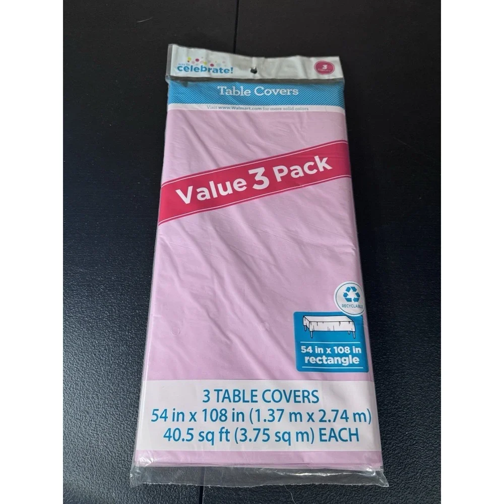 3 Pack Of Pink Tablecloths 54x108